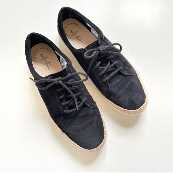 Clarks Black Nubuck Lace Up Marie Mist Sneaker - Picture 4 of 10